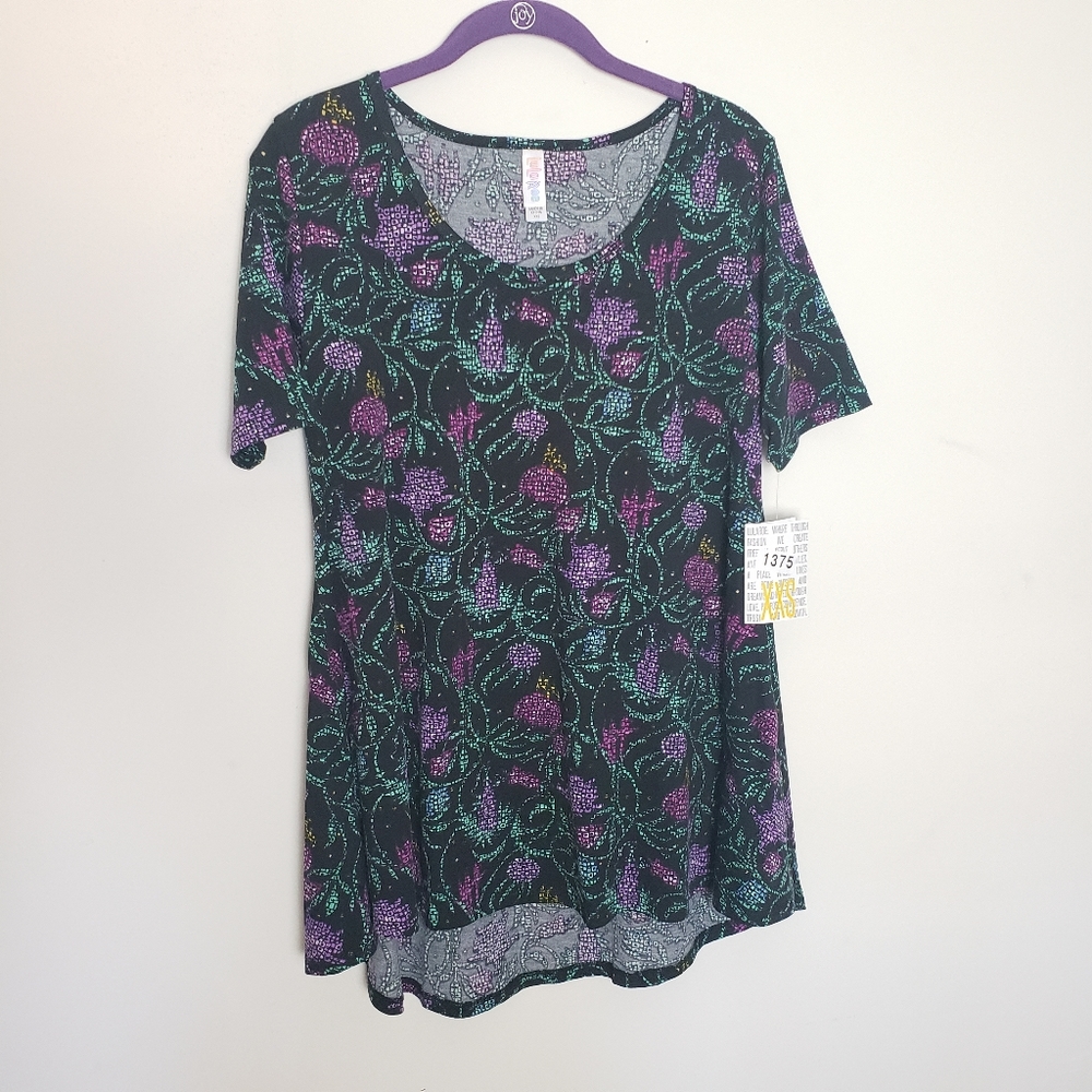 LulaRoe Black Floral Top